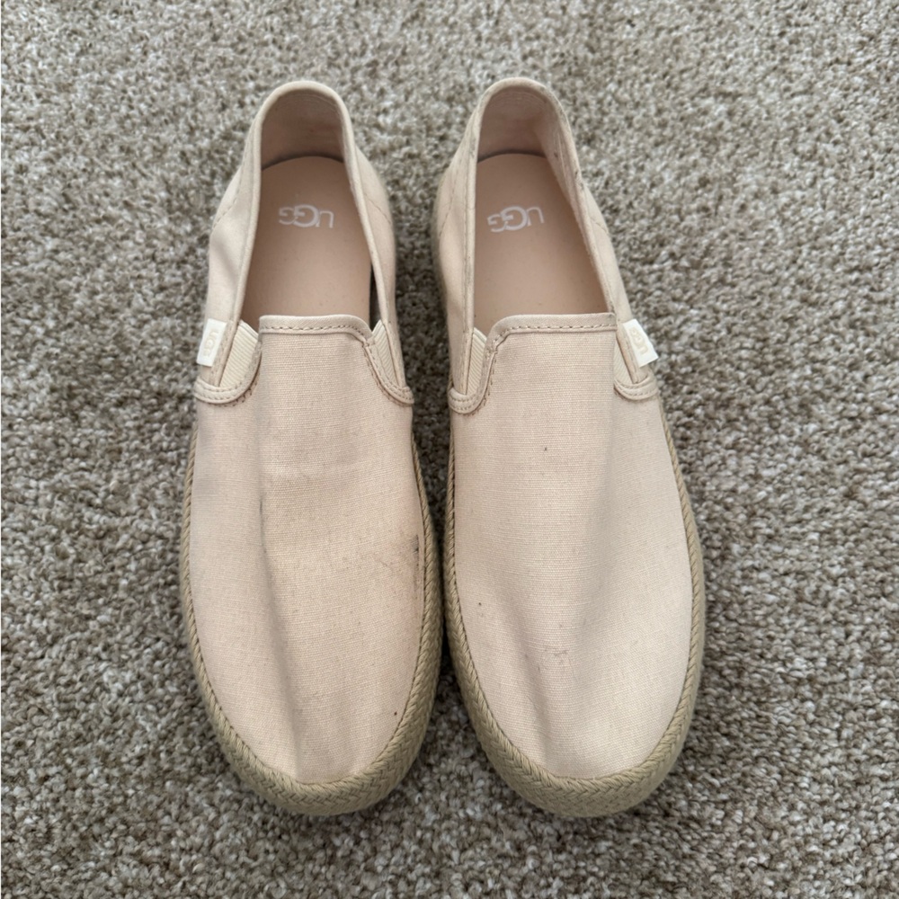 UGG Beige Canvas Slip-On Espadrille